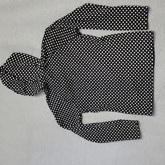 Sold The North Face Fleece Girls Large 14-16 Black White Polka-dot Full Zip - Picture 10 of 12